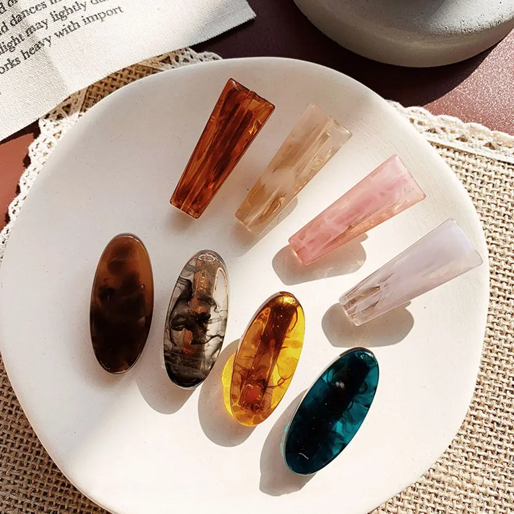 Корейские модные резиновые мраморные заколки для волос женщин геометрические