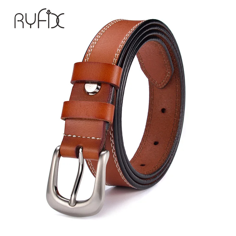 100% ремни из натуральной кожи для женщин пояс платья коричневый черный однотонный