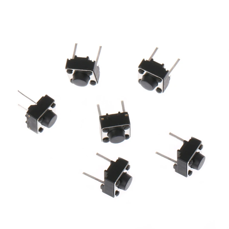 100 шт. 6x6x5 мм 2 Pin Micro Мгновенный Кнопочный тактильный переключатель|Выключатели| |
