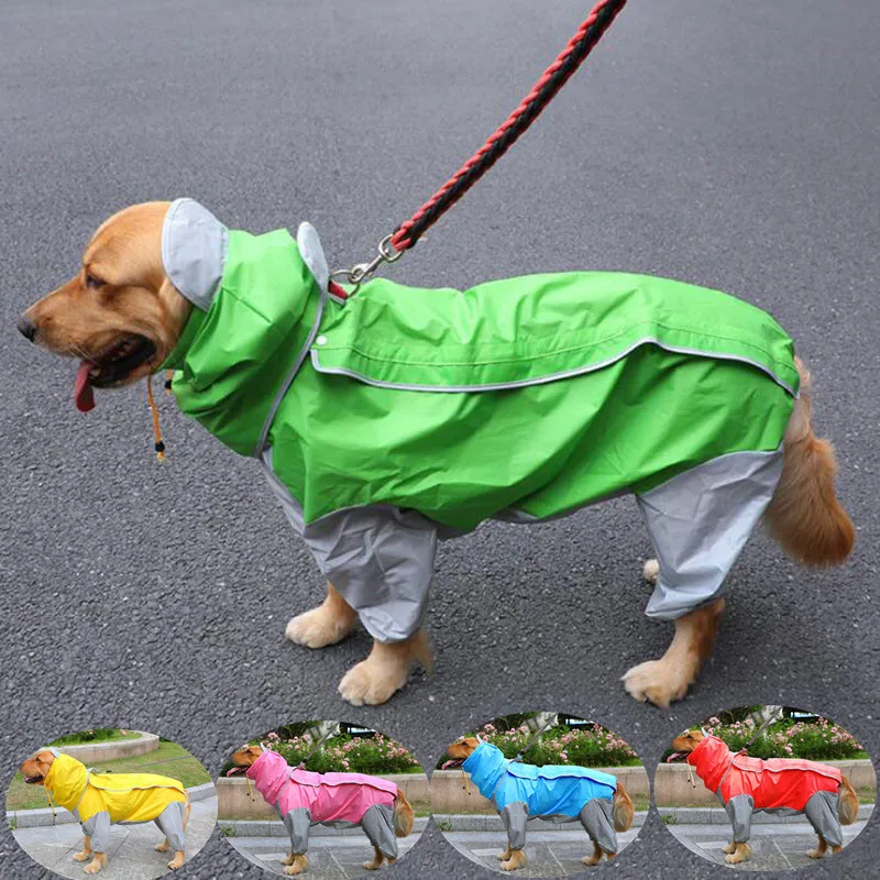Дождевик для собак с капюшоном водонепроницаемый комбинезон линейной пряжкой