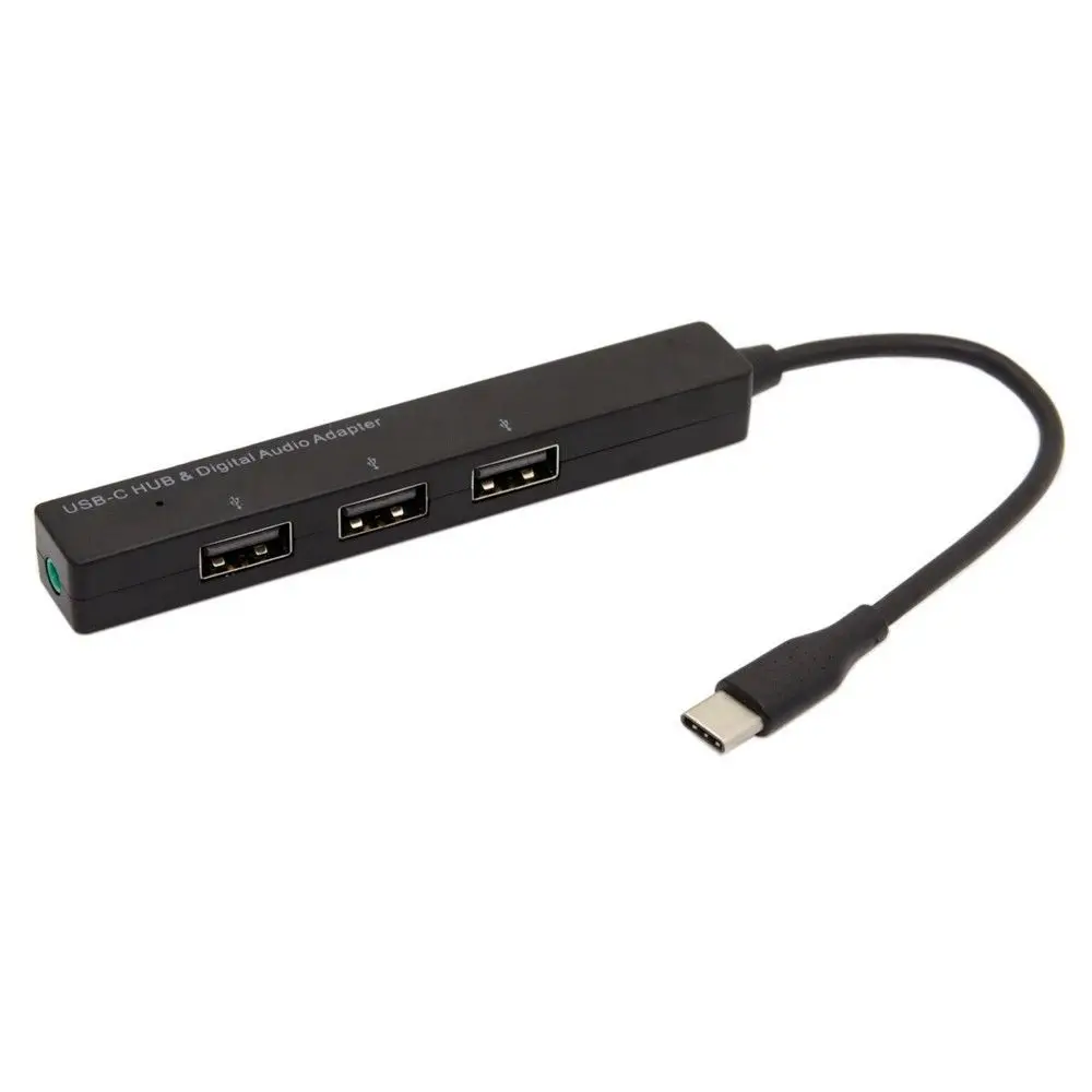 Thunderbolt 3 USB-C TypeC 3,5 мм цифровой аудио адаптер концентратор для MacBook Pro GW - Цвет: Black