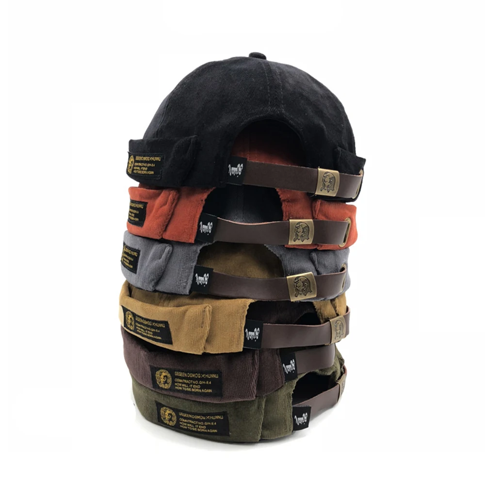 Мужская Уличная Повседневная шапка Docker Байкерская Вельветовая Регулируемая