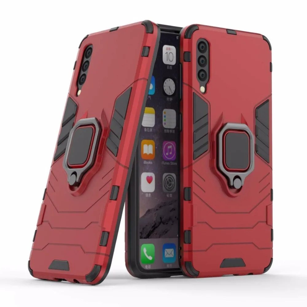 Hard Phone Cover Case for Samsung Galaxy A50 Magnetic Holder Armor Protective Rubber Bumper SM-A505F |