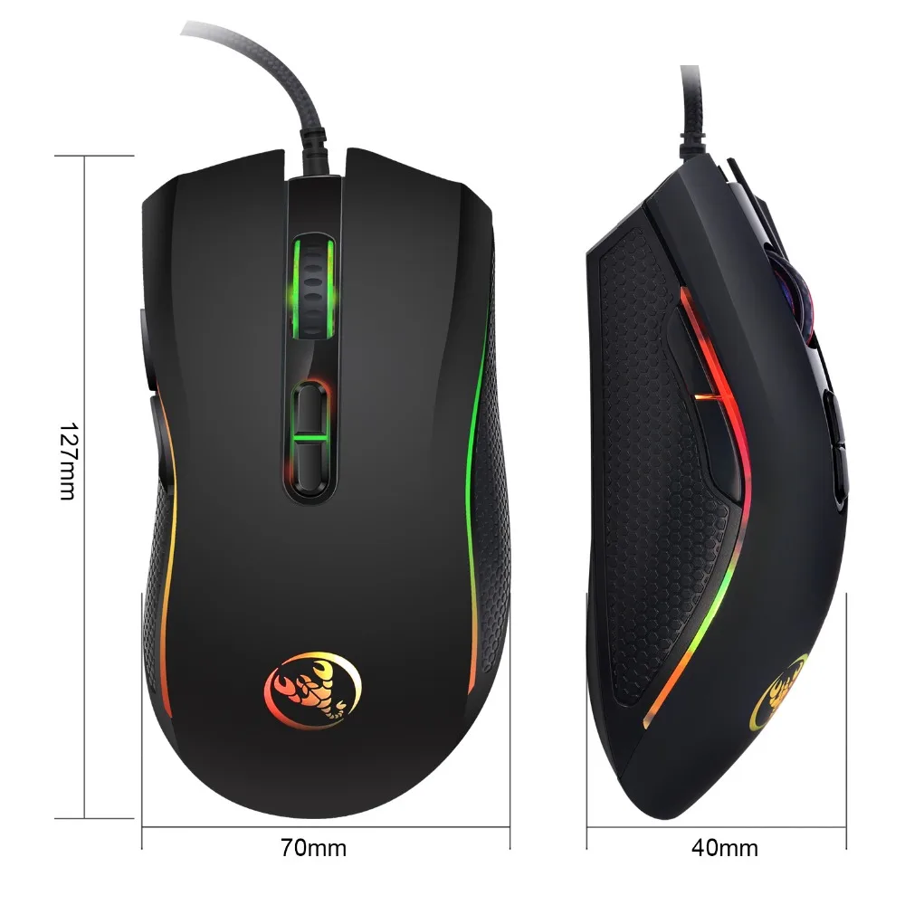 Игровая мышь Проводная 3200 dpi дыхательный светильник эргономичная игра 7 кнопок USB компьютерные мыши RGB геймер настольный ноутбук ПК игровая мышь