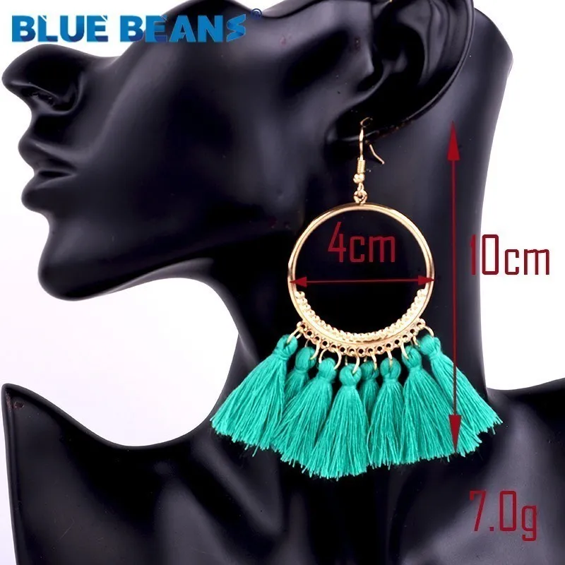 21 Серьги с кисточками, Сияющий Модный, для женщин, Boho, капля воды, серьги, ручная работа, большая капля, Висячие круглые ювелирные изделия, вечерние, подарок - Окраска металла: 21