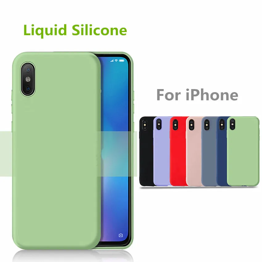 Ультратонкий Роскошный чехол из жидкого силикона для iPhone X XR XS Max мягкий