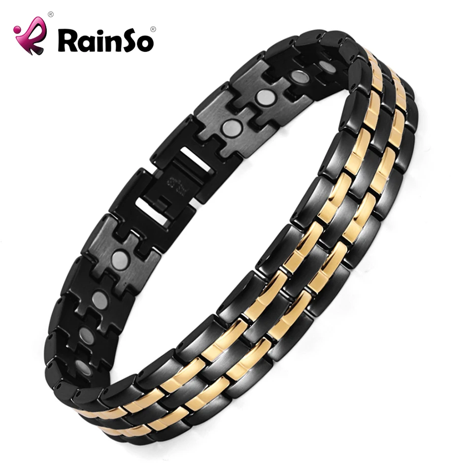 Магнитный браслет Rainso для здоровья мужской браслет-цепочка с черным покрытием