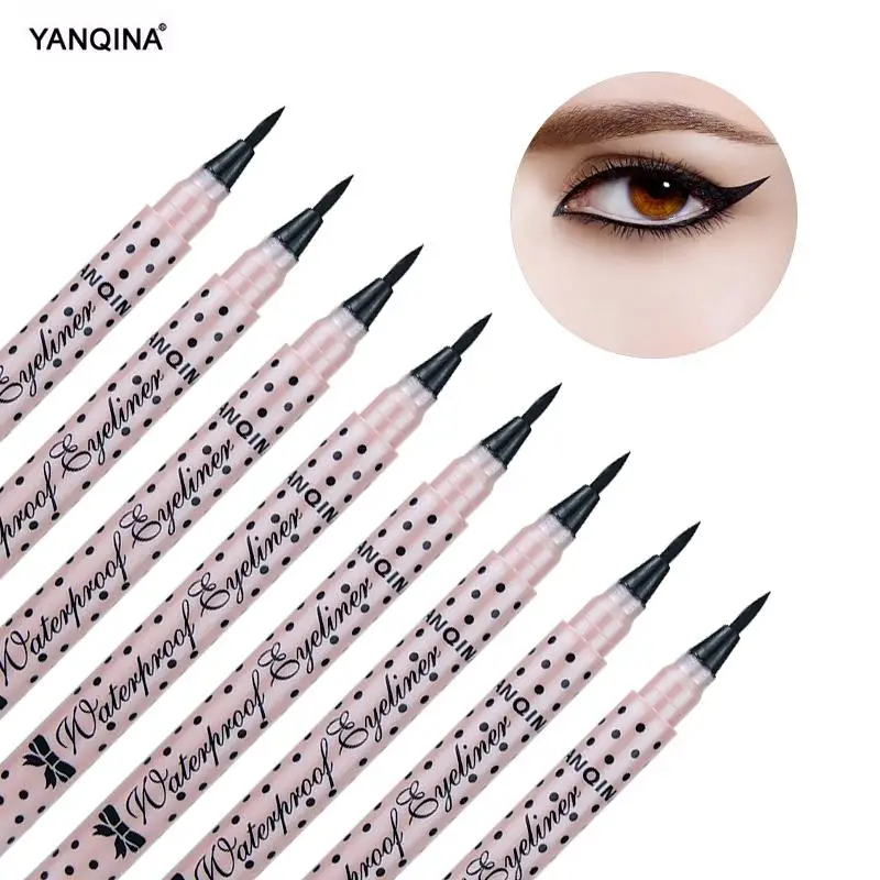 Черный стойкий карандаш для глаз водостойкий жидкий косметический