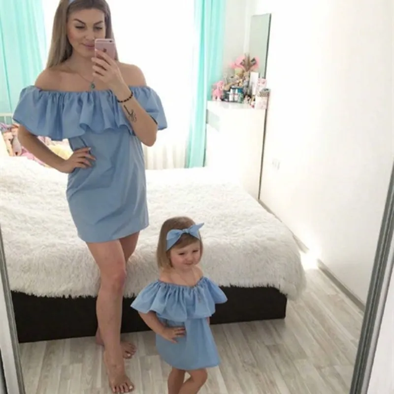 Модель 2019 года Одинаковая одежда для семьи мамы и ребенка платье дочки семейного