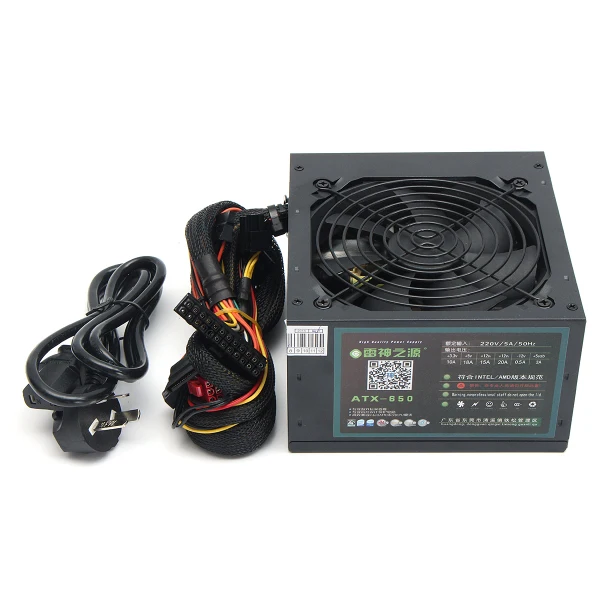 350 Вт 650 Вт пик-PSU ATX 12 в игровой ПК питание 24Pin/Molex/Sata 12 см вентилятор компьютерный блок питания для BTC