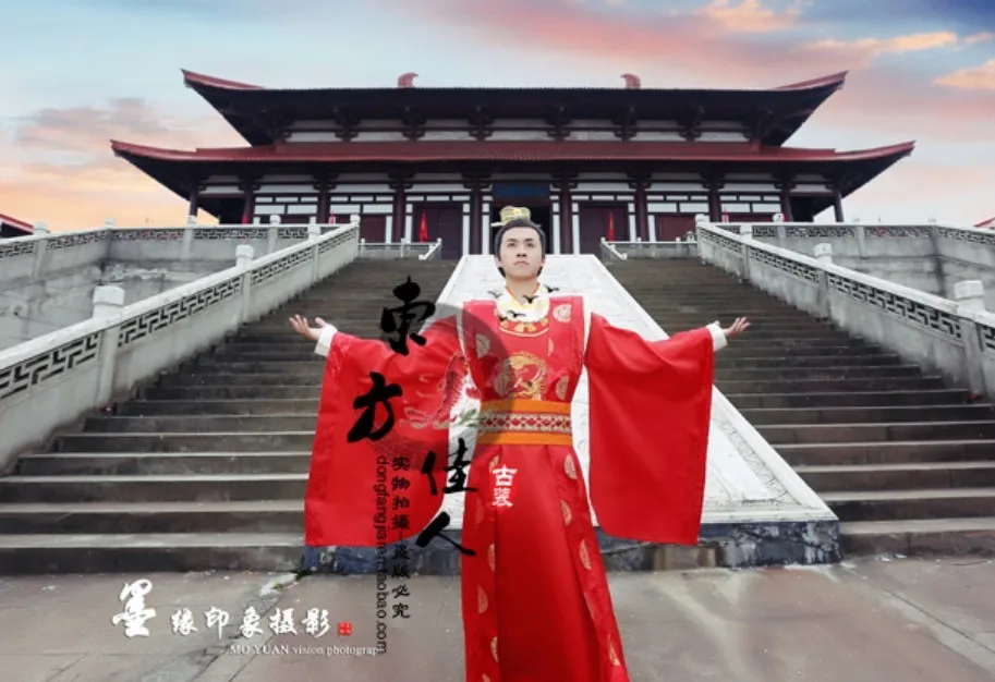 ТВ игра Legend of Great empтрица Тан Ву Meiniang Red Hanfu Свадебный костюм с вышивкой дракона и
