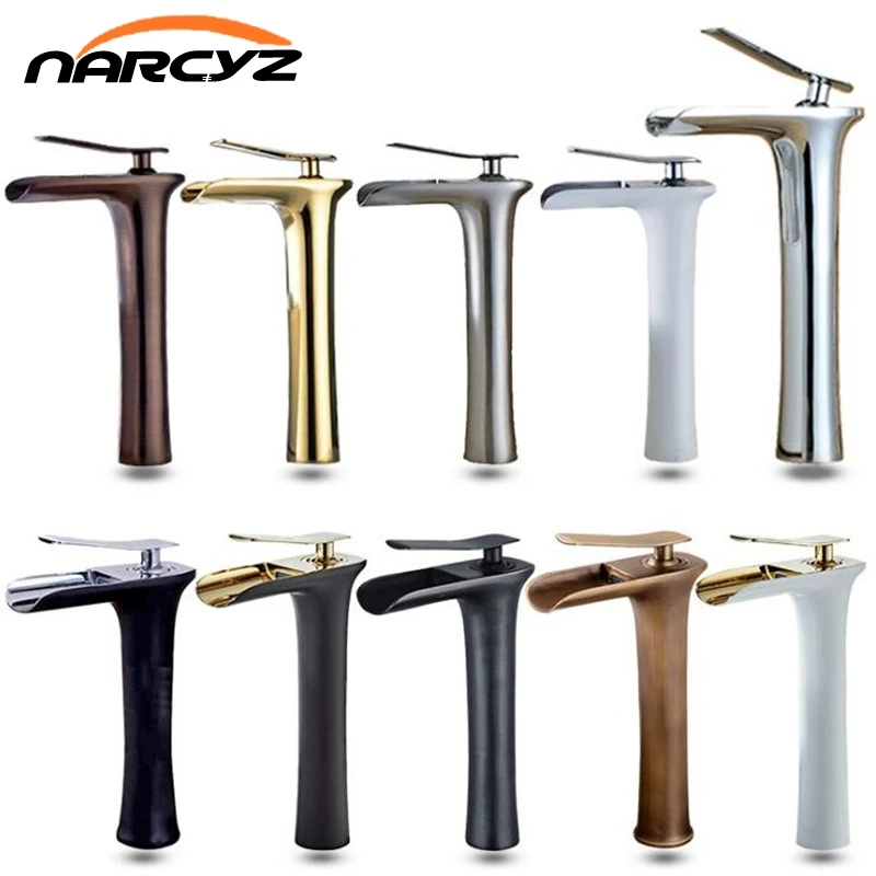 Смесители для раковины современный белый кран ванной Водопад с одним отверстием