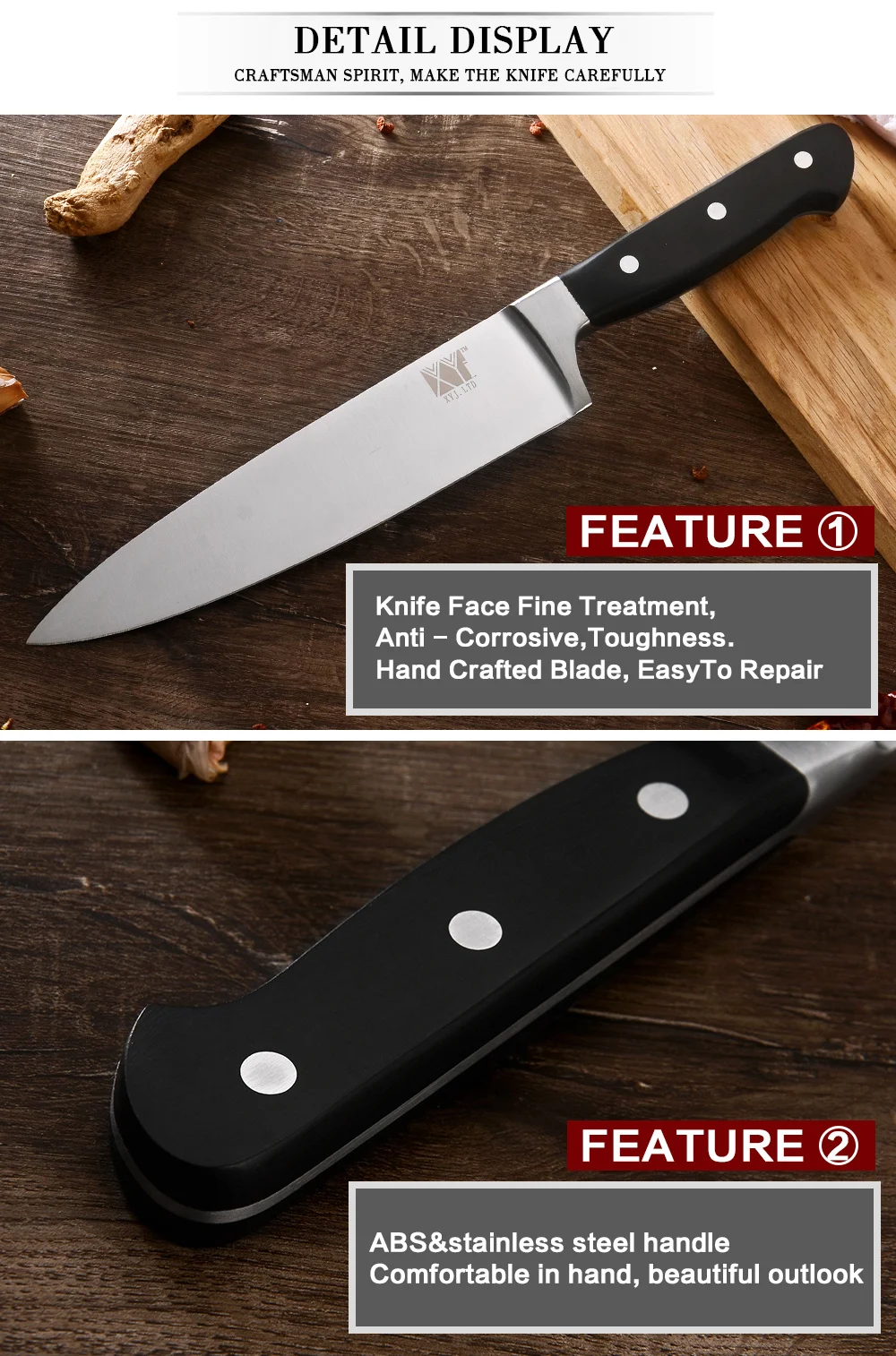 XYj кухонные ножи из нержавеющей стали, нож для очистки овощей, Santoku, шеф-повара, ножи из нержавеющей стали для нарезки хлеба, мясорубка, кухонные инструменты