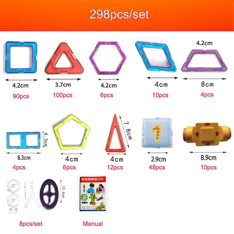 110 298 шт блоков Магнитный конструктор Construction Set модель и строительство игрушки