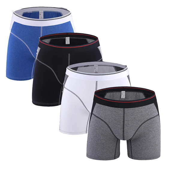 C5 Color 4pcs 4 шт./лот, мужские длинные хлопковые трусы-боксеры, мужские трусы до середины талии, длинные трусы-боксеры, шорты calzoncillos hombre boxer marca - Цвет: C5 Color 4pcs