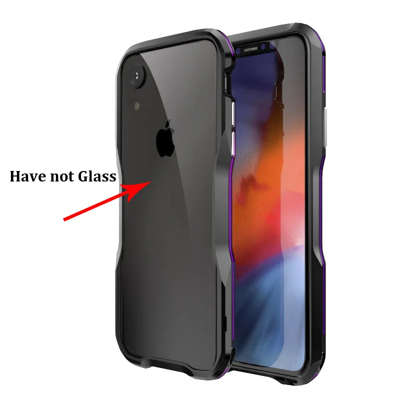 Металлический Чехол-бампер для iPhone XR, корпус из алюминиевого сплава, чехол для iPhone XR, противоударный защитный чехол для iPhone XS MAX Capa - Цвет: Black purple