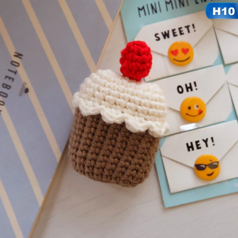 H10 Новинка, ручная работа, милый мультяшный чехол на свитер, нескользящий вязаный шерстяной чехол для AirPods Airpod, высокое качество - Цвет: H10