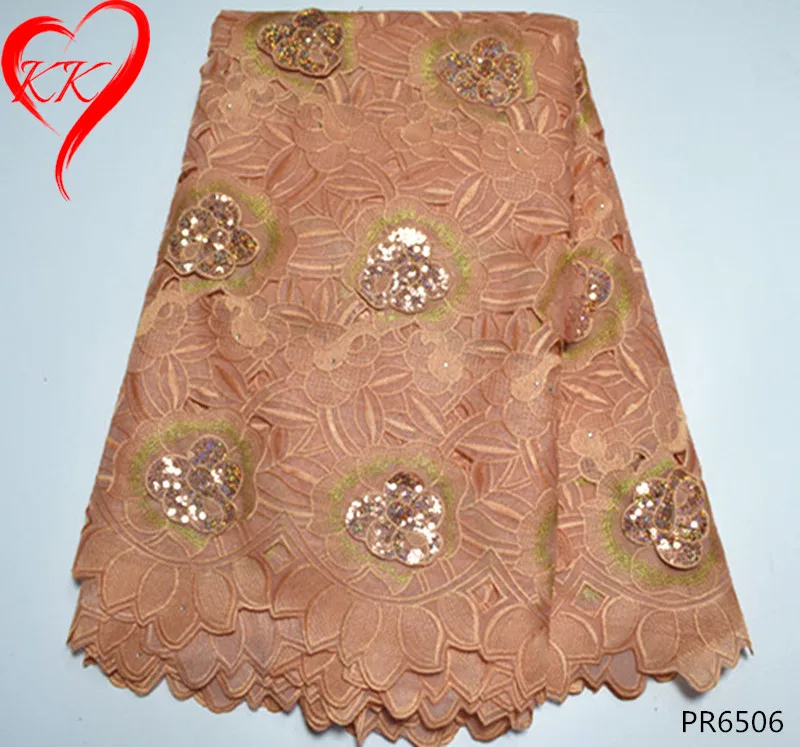 PR65 KK 3D lace fabric applique Swiss voile sequins African dry quality Nigerian wedding cotton | Дом и сад