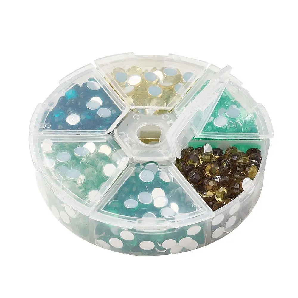 Граненые плоские круглые акриловые Стразы без горячей фиксации блестящие