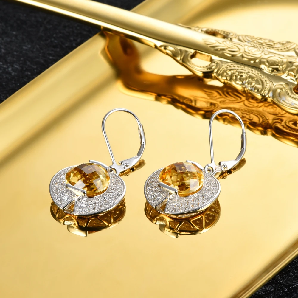 L &amp zuan женские круглые серьги из стерлингового серебра 925 пробы 7 46ct каменный