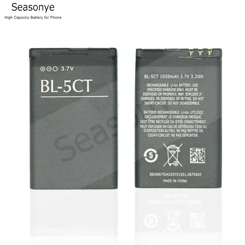 Seasonye 1x1050 мА/ч BL-5CT BL 5CT BL5CT Замена Батарея для Nokia 5220 5220XM 6730 C5 6330 6303i C5-00 C6-01 C3-01 C3-01m |