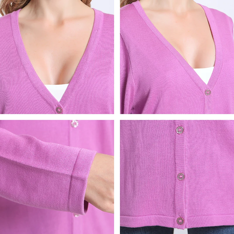 MS VASSA Women Sweaters Spring Autumn 2018 New Casual Solid O-Neck Ladies Jumpers Long Sleeve Cardigans plus size 5XL 6XL 7XL |