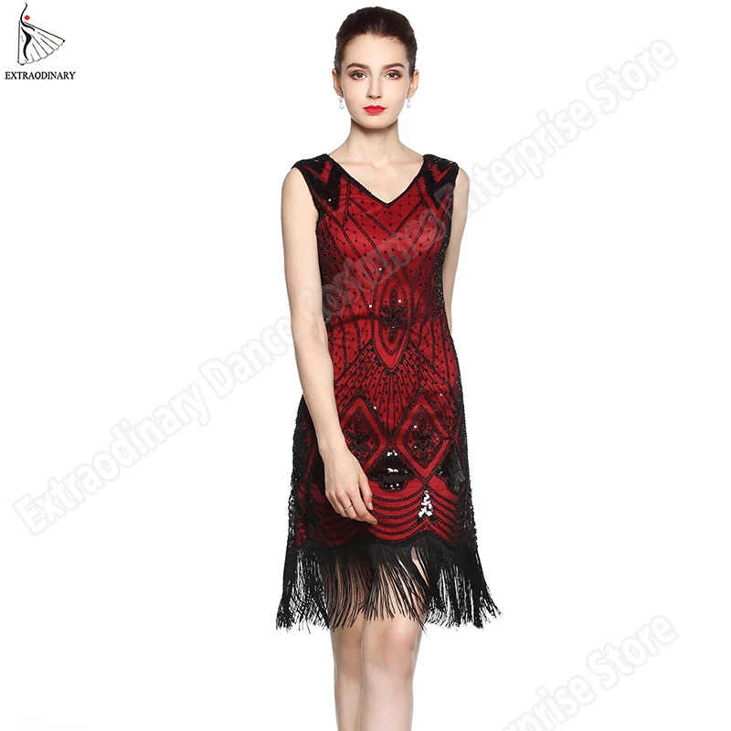 Женское вечернее платье без рукавов винтажное в стиле арт-деко с блестками
