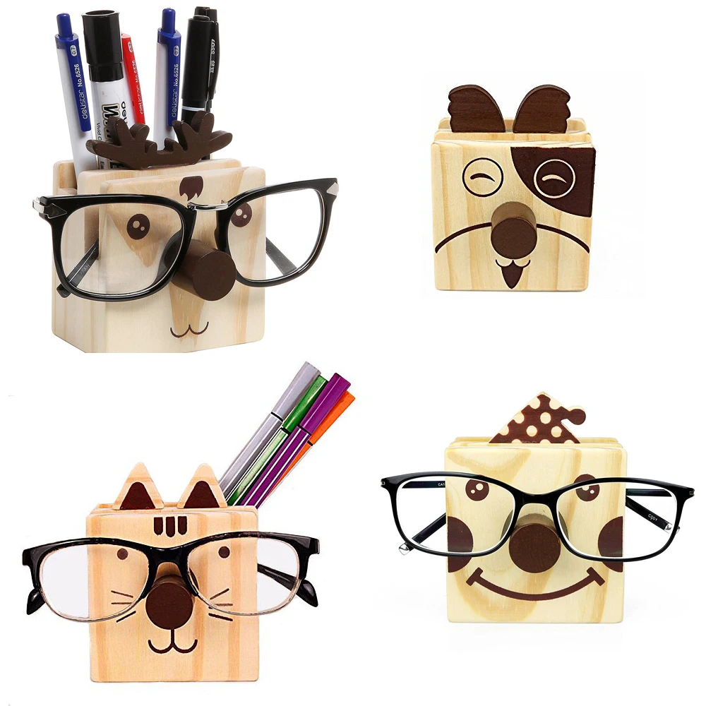 Cup Pen Holder Wooden Desktop Organizer / Cell Phone Stand