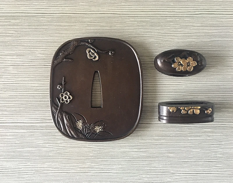 Меч Tsuba наборы японский самурай катана охранники Fuchi Kashira латунь материал металлическая фурнитура новые поставки