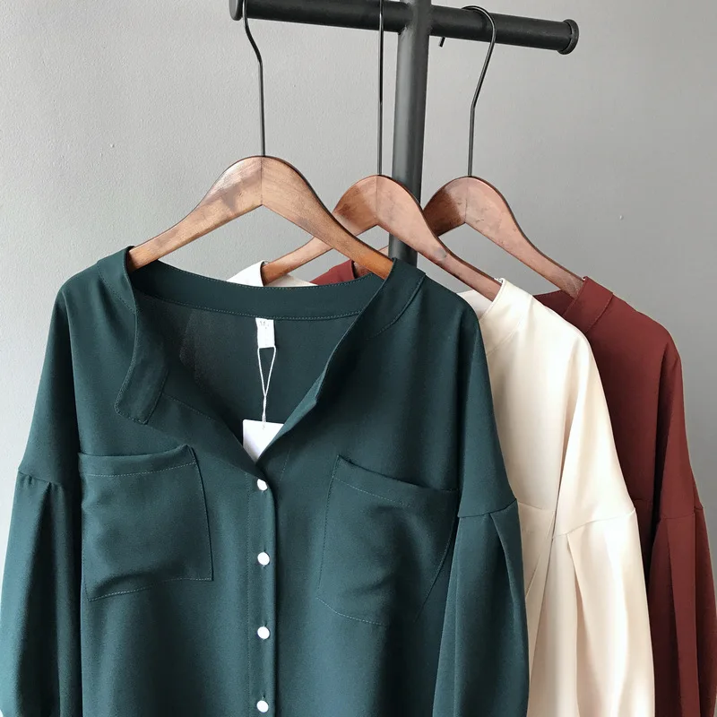 Повседневная одежда для женщин 2018 весна мода Camisa рубашка Топ твердые двойные