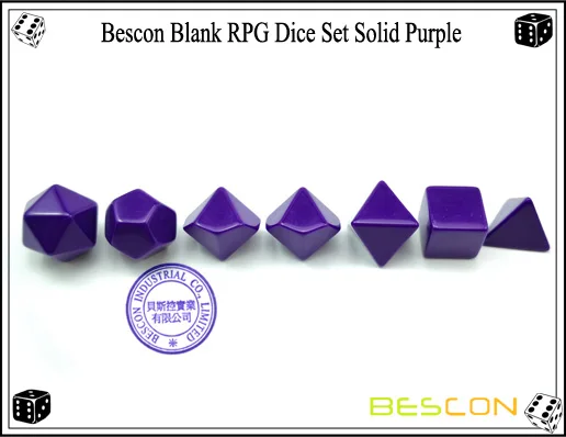 Bescon пустые многогранные ролевые игральные кости 35 шт. набор разных цветов, однотонные цвета в комплекте 7, один набор для каждого цвета, кости «сделай сам»