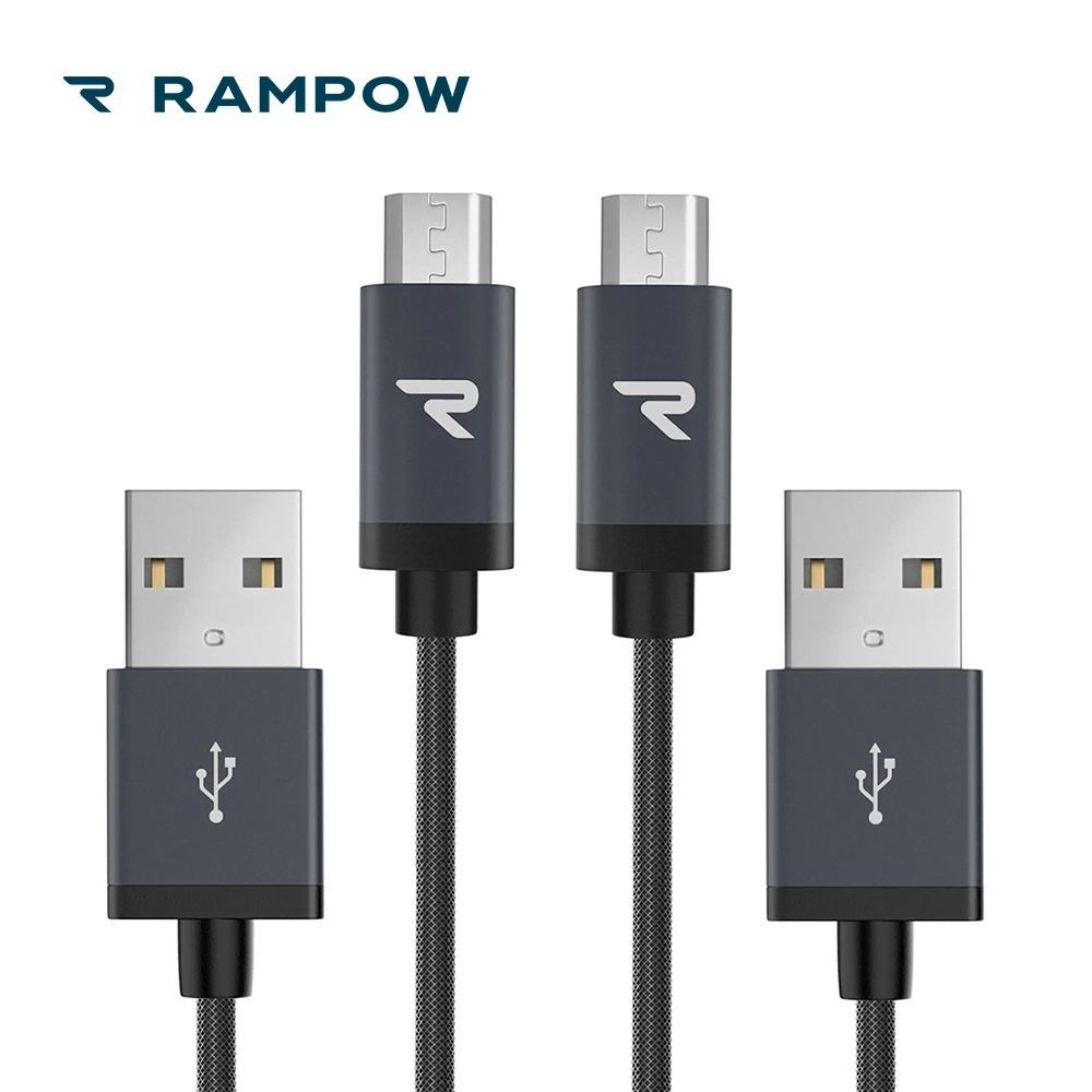 [2 шт./упак.] RAMPOW ажурный Micro USB кабель для samsung Galaxy S7/S6 2 0 Быстрый зарядный usb Xiaomi Redmi