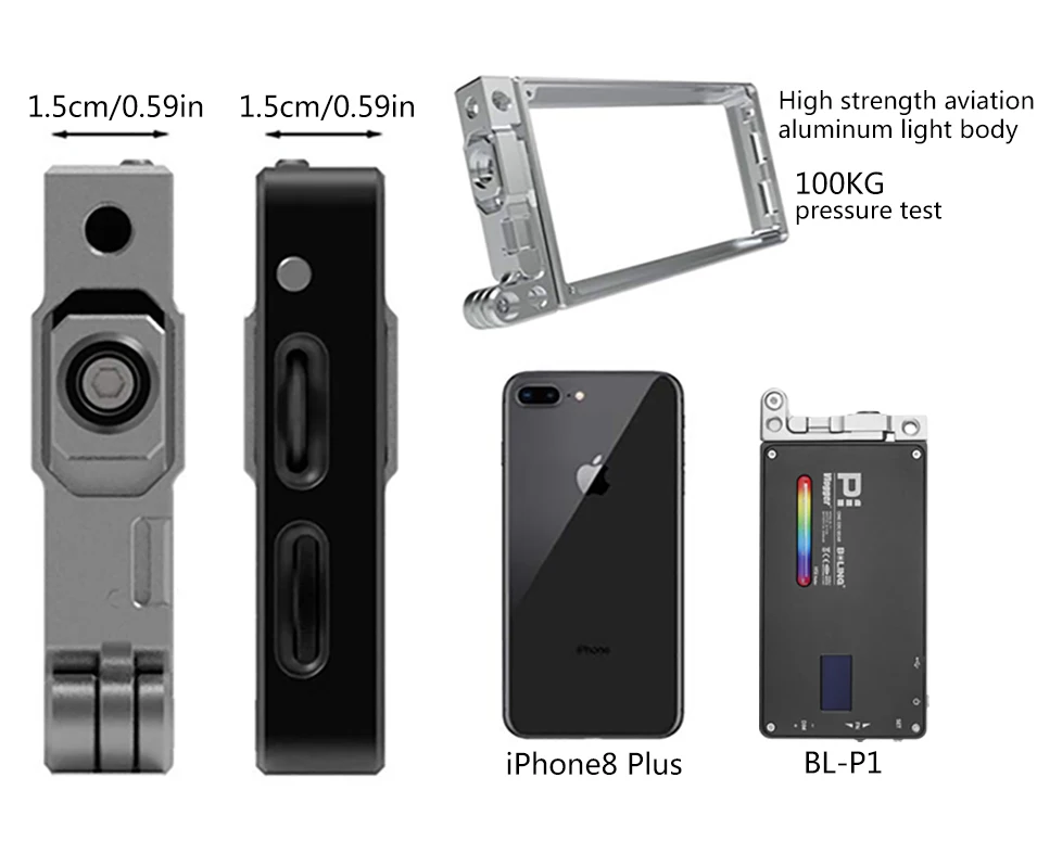 Карманный BL-P1 RGB светодиодный видео светильник с регулируемой яркостью полноцветный студийный Vlog светильник для фотосъемки с кронштейном 360 для DSLR камеры