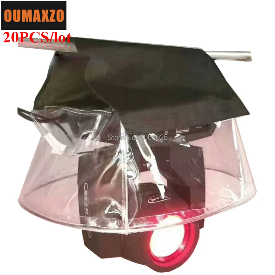 

20pcs/Lot Moving Head Cloth Cover Add Crystal Plastic Rain Snow Coat moving head light Rain Cover Suitable for beam sharpy 5R 7R