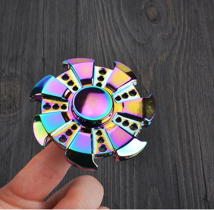 Тройной Спиннер Радужный ручной сплав вращение время антистрессовая игрушка