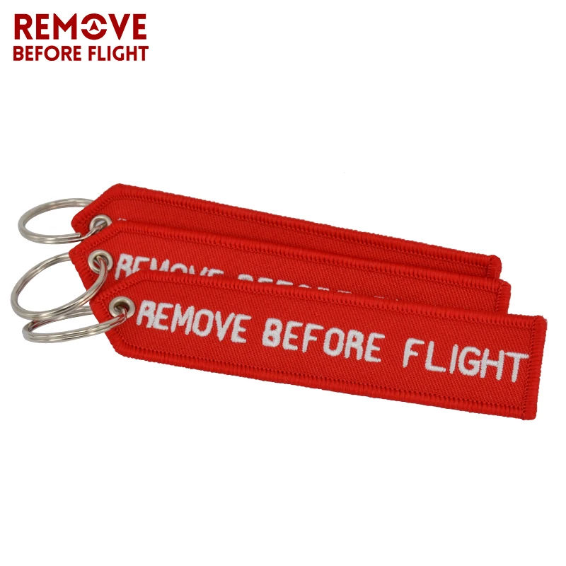 Удалить перед полетом брелок цепочка для ключей Berloques красного цвета с вышивкой