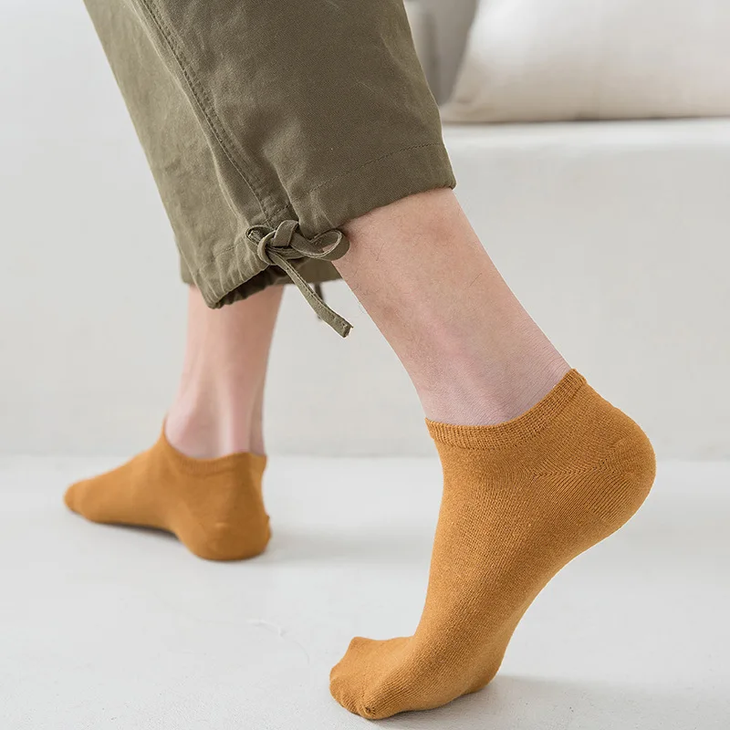 Носки мужские мягкие однотонные до щиколотки повседневные короткие