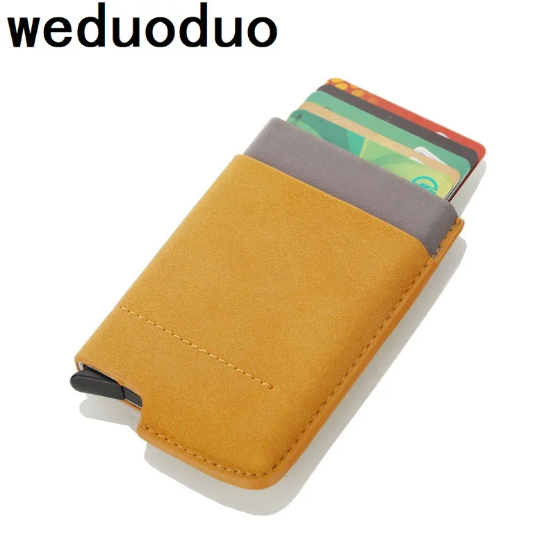 Weduoduo для мужчин RFID держатель кредитных карт модный мини нубук кожаный кошелек