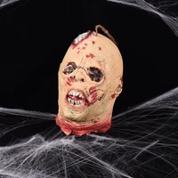 horror scary halloween simulation blood biochemical zombie hanging head latex skull ghost head haunted house room escape props