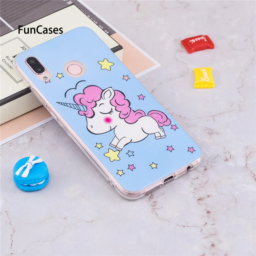 P20lite светящийся чехол на СПС Coque huawei P20 Lite Сова единорог мультфильм корпус