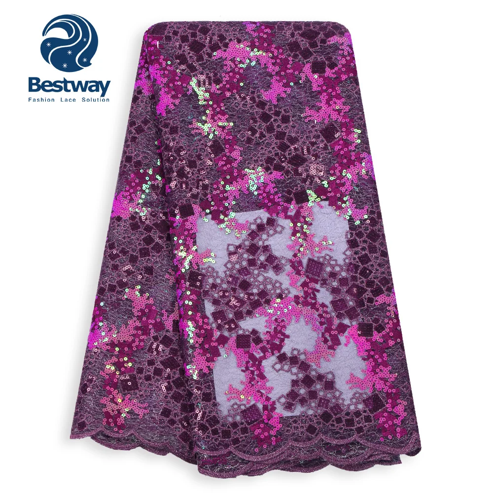 Bestway Блестящий тюль с блестками Французская ткань кружево 2019 новейшая модель для