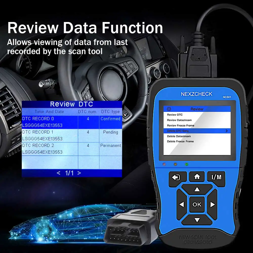 HUMZOR NexzCheck NC501 OBD2 и EOBD сканер автомобильный код читателя диагностический инструмент с 18 функциями для универсальных транспортных средств