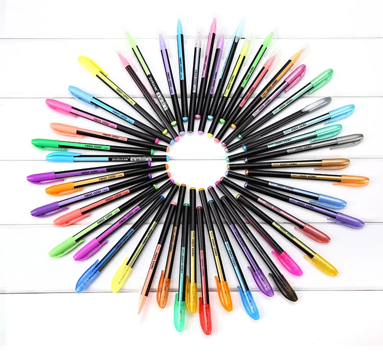 48 цветов s гелевые ручки и заправки неоновые блестящие для скетчинга Набор