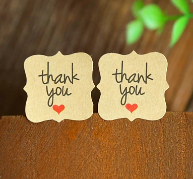 100pcs/lot Thank you letter with red heart pattern packaging label Adhesive Sticker(tt-3698) | Канцтовары для офиса и дома