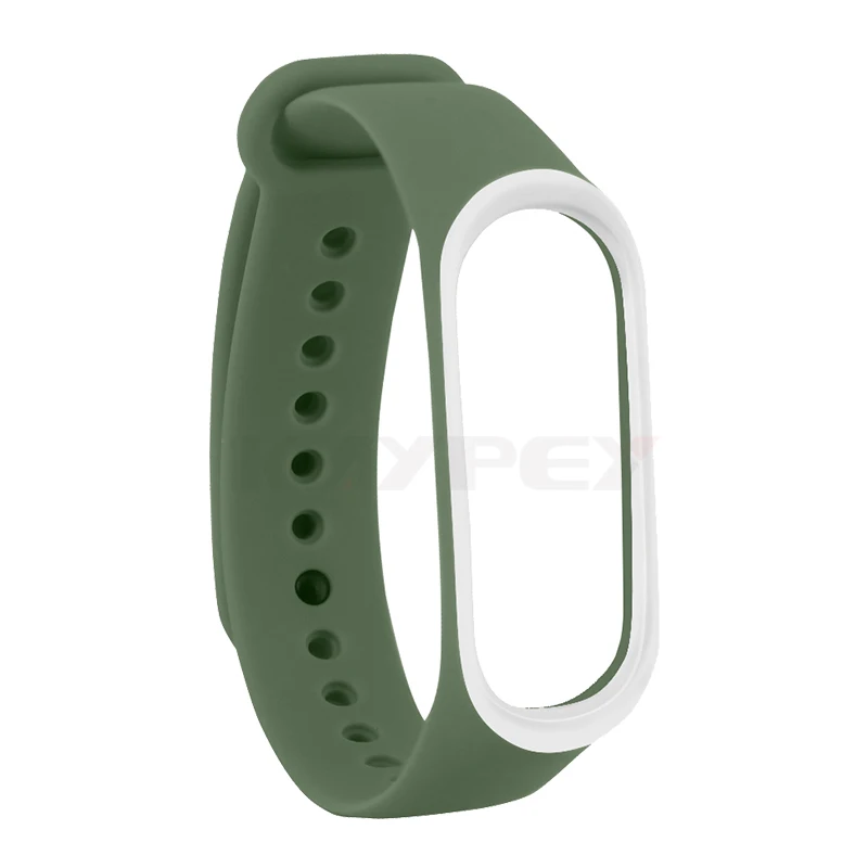 Army Green White Мягкий браслет для Xiaomi mi band 4 3 ремешок силиконовый ремешок для mi band 3 Correa умные аксессуары mi band 3 4 ремешок браслет - Цвет: Army Green White