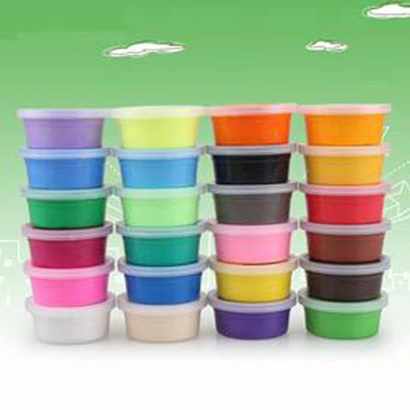 Полимерная глина 24 цвета блестящая мягкая модель Волшебная воздушная сухая для