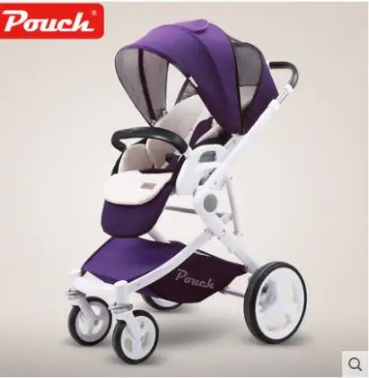 Сумка детская коляска P37High пейзаж детская коляска Kinderwagen sette трон детская складная прогулочная коляска для новорожденного - Цвет: Синий