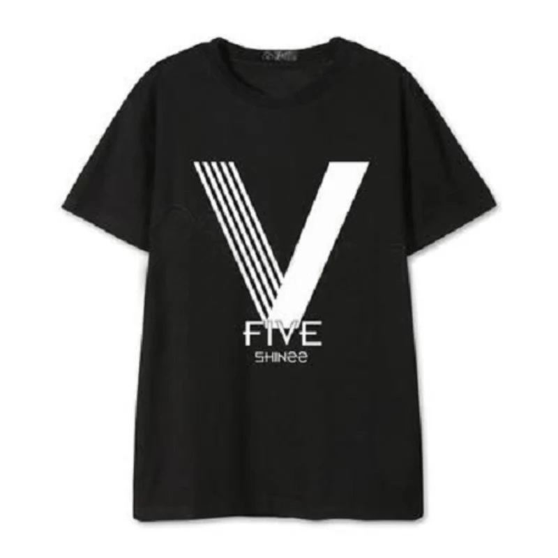 Футболка Mainlead Kpop Shinee Five хлопковая футболка унисекс с короткими