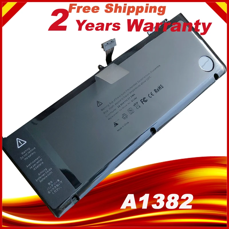 

10.95V 77.5Wh A1382 A1286 Laptop Battery For Apple Macbook Pro 15" Early 2011 Late 2011 Mid 2012 020-7134-01 661-5844