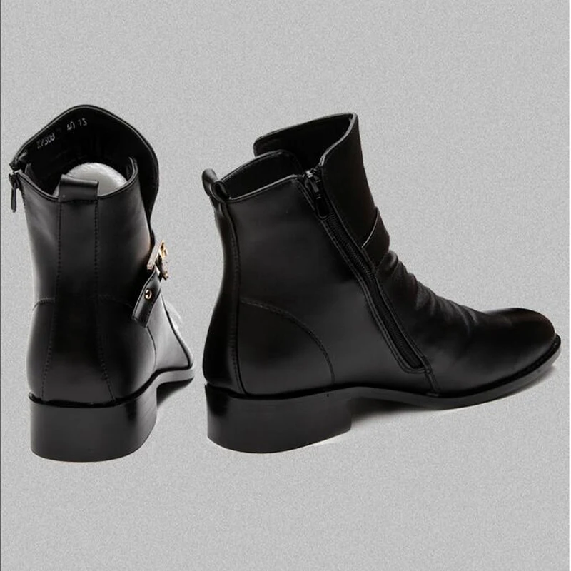 Tangnest/Новинка 2017 года мужские зимние ботинки из натуральной кожи Мужские в